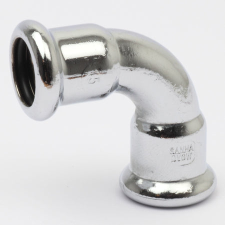 Altech CU Bend Pressfitting - forkrommet med 2 muffe