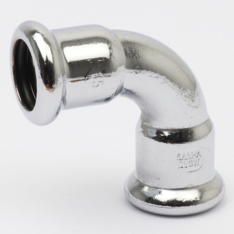 Altech CU Bend Pressfitting - forkrommet med 2 muffe