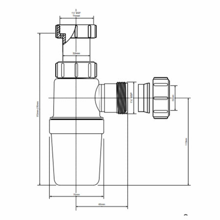 Altech Flaskevannlås 1¼"x32mm