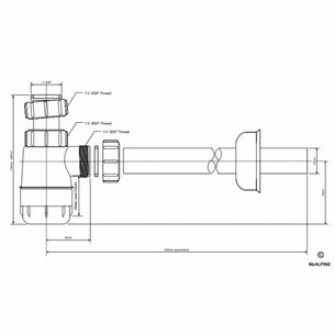 Altech Flaskevannlås 1 1/4"x32mm Med 32mm rør L230mm