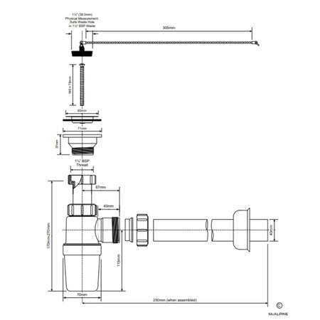 Altech Flaskevannlås Kombi 1 ¼″ × 32/40 mm