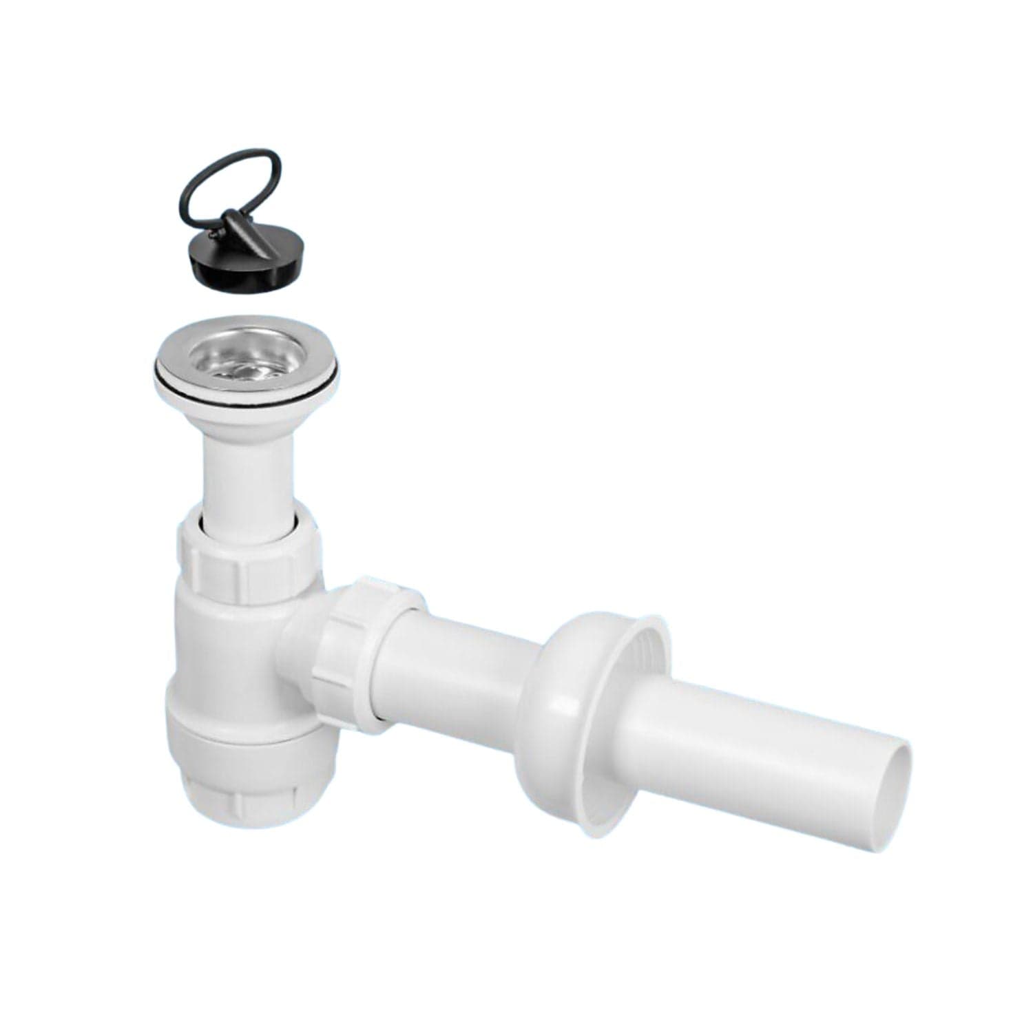 Altech flaskevannlås kombi lavtbyggende Hvit / 1 1/4"X40mm Altech Vannlås DAL-4520315