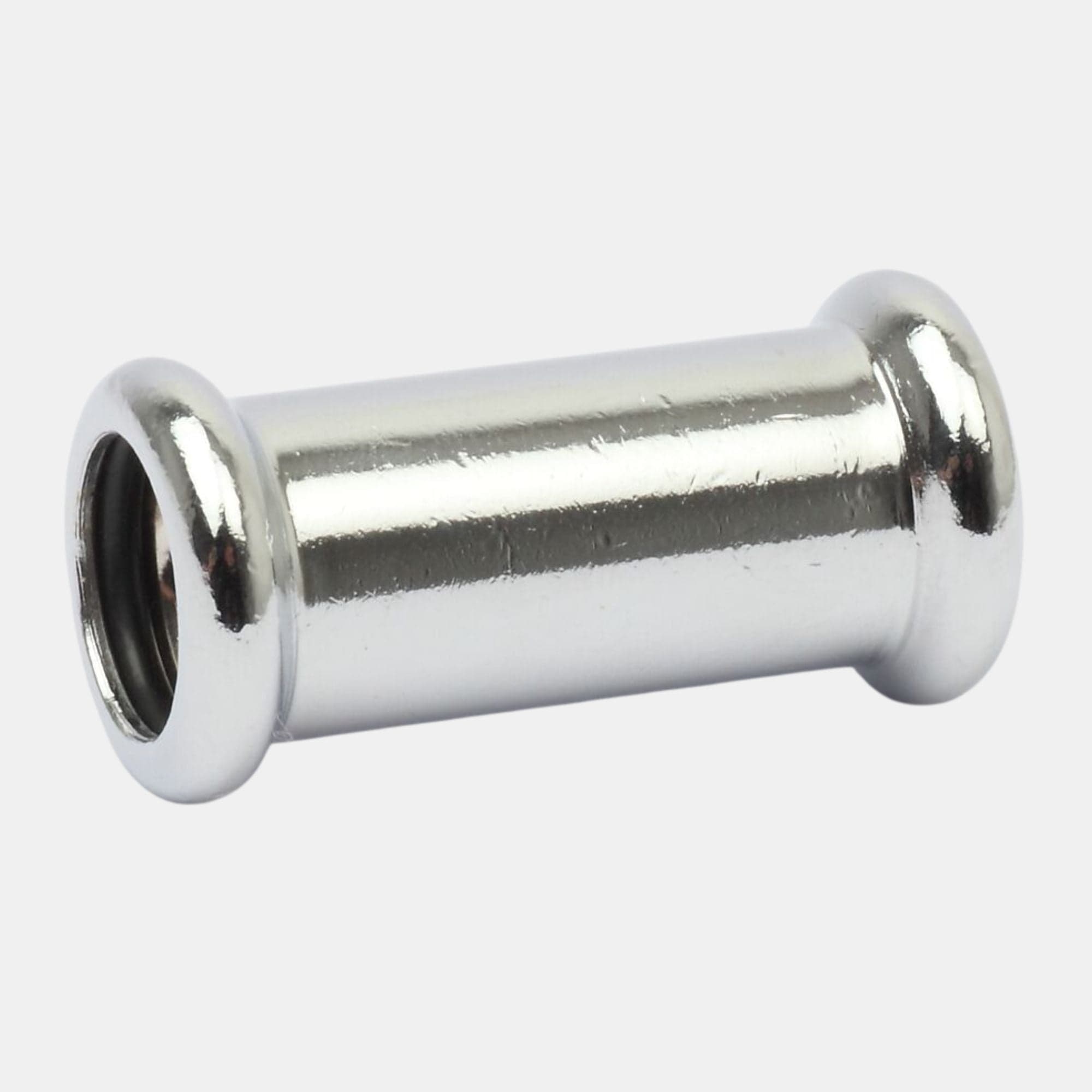 Altech Muffe forkrommet 12-15mm 16270s lang 12mm Altech Muffe pressfitting DAL-5056433