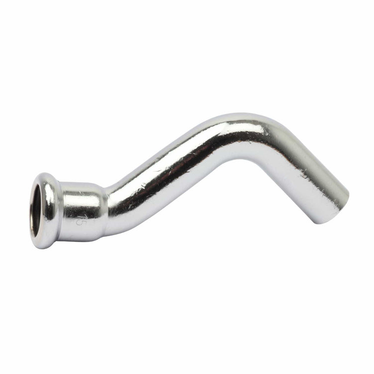 Altech CU S-bend Pressfitting - forkrommet med 1 muffe