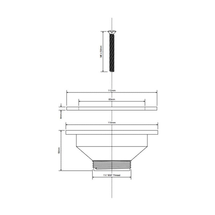 Altech trakt for utslagsvask 11/2"XØ115mm