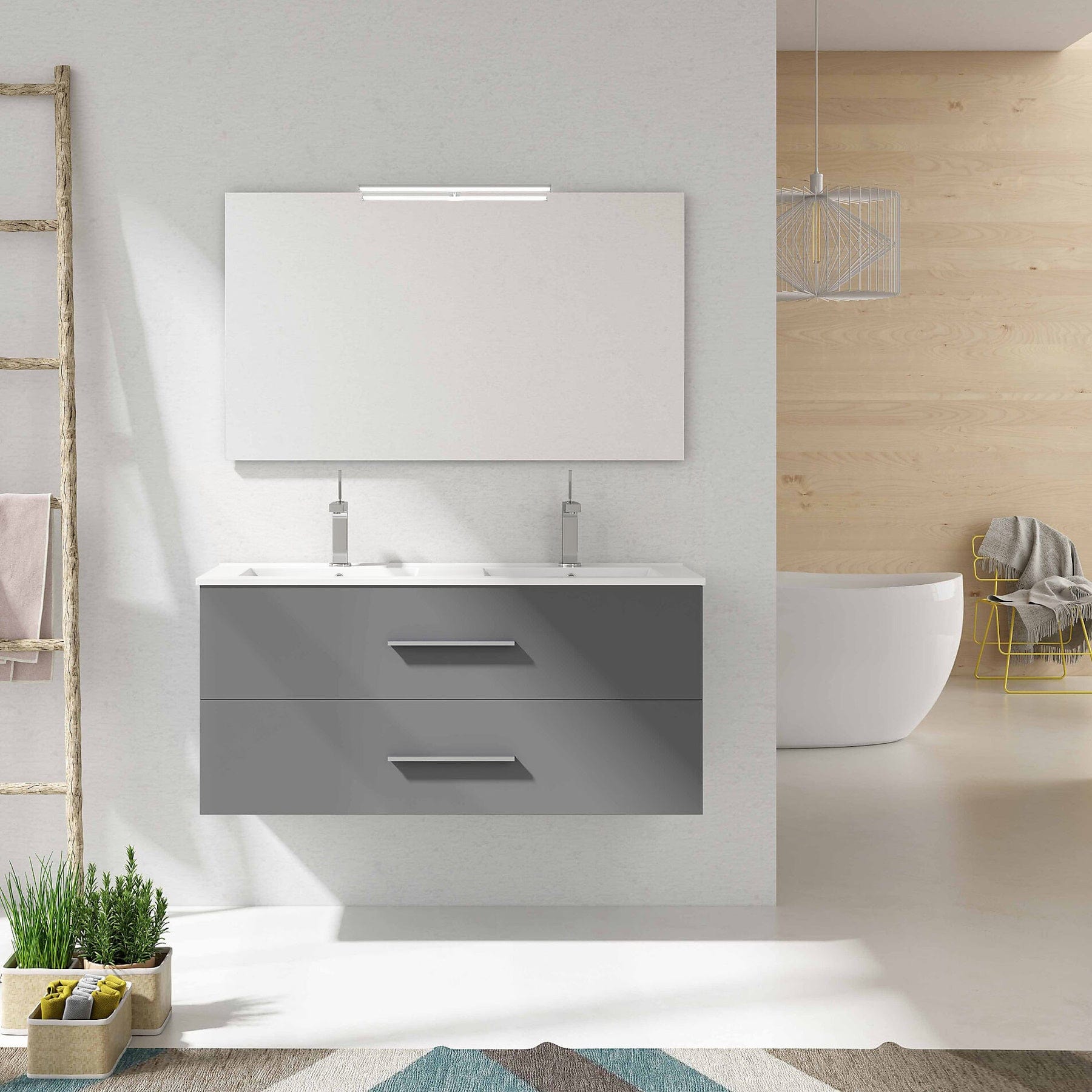 Alterna Malin Underskap m/2skuffer B60-120xD45xH55cm Alterna Servantskap