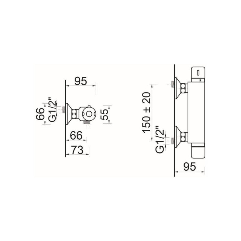Alterna Prosjekt Dusjbatteri Krom Alterna Dusjbatteri DAL-4374936