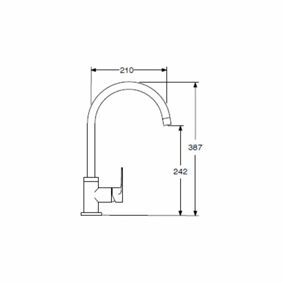 Alterna Prosjekt Kjøkkenbatteri med C tut Krom Alterna Kjøkkenarmatur DAL-1388222