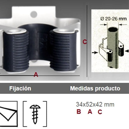 Alterna vaskerom: Klips for kosteskaft 2 pk