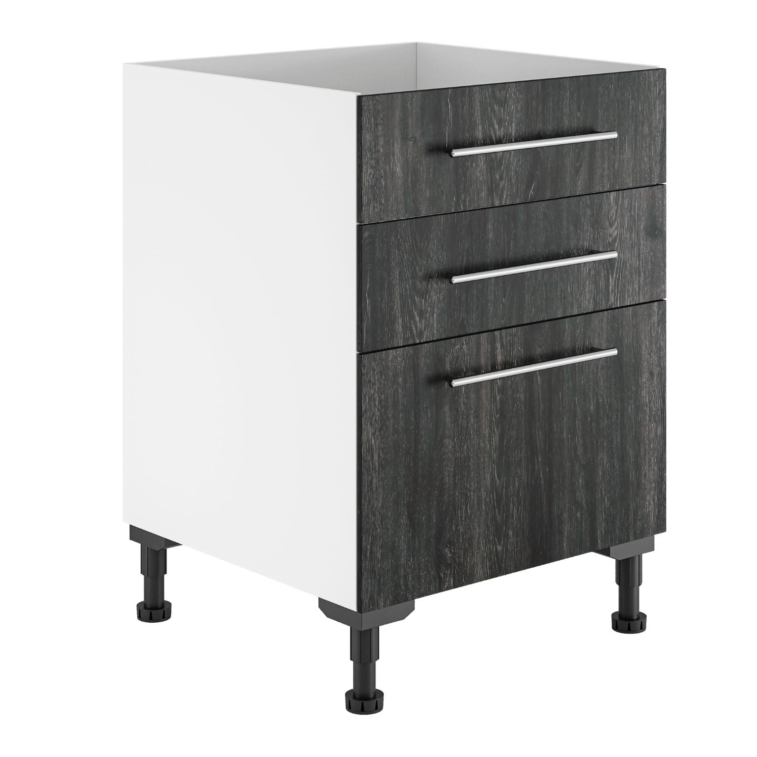 Alterna vaskerom: Skuffeseksjon 40-60cm m/3 skuffer Mørk eik / 60cm Alterna Benkeskap vaskerom GRO-7012622