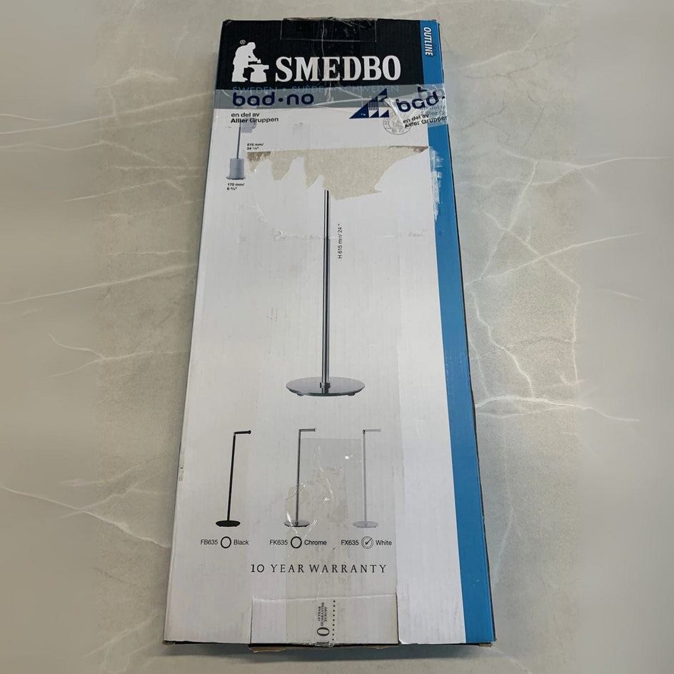 B-vare: Smedbo 635 Toalettpapirholder Gulv Hvit Smedbo Toalettrullholder BV-SMFX635