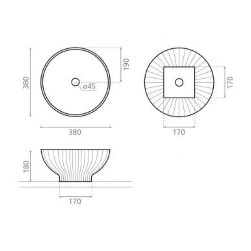 Bathco Cerevino Høy Porselensservant Turkis Bathco Bolleservant KO-6058