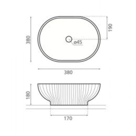 Bathco Cerevino Oval Porselensservant