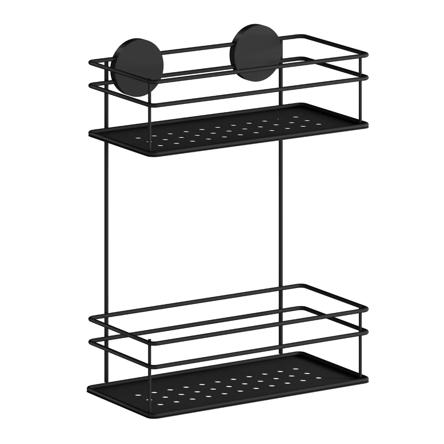 Beslagsboden 1312 Dusjkurv i 2 Plan selvklebende Svart matt Beslagsboden Dusjhylle SM-BB1312