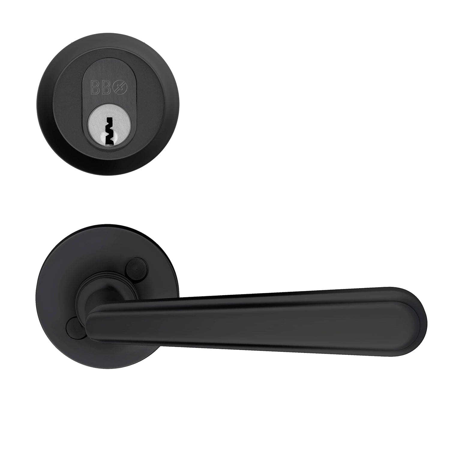 Beslagsboden 1527/1557 Ytterdørsett Svart matt Beslagsboden Dørhåndtak ytterdør SM-B1557B