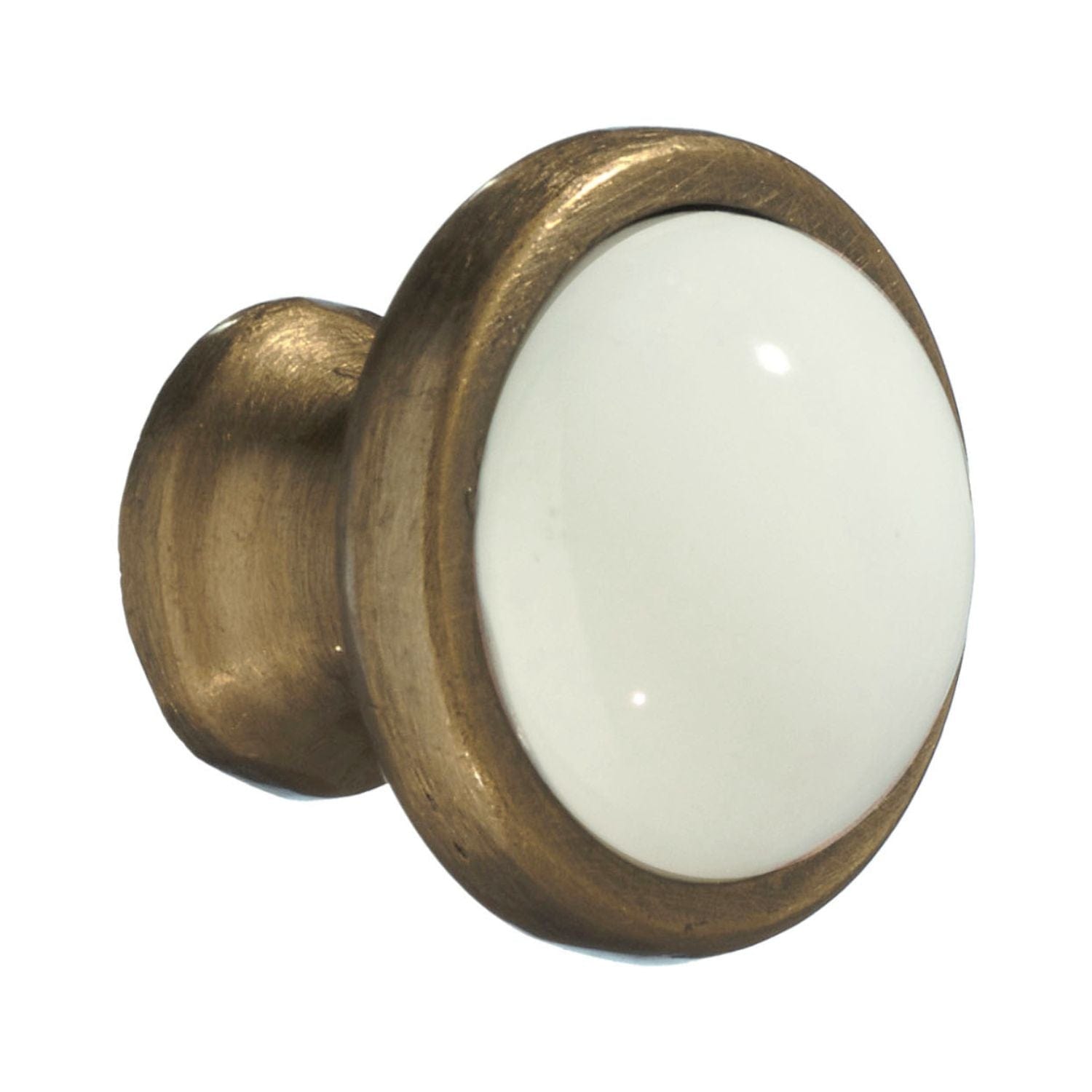 Beslagsboden 430 Knott Antikk messing/hvit Beslagsboden Knotter og håndtak SM-BA430