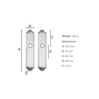 Beslagsboden Basic 700 Langskilt med Nøkkelhull