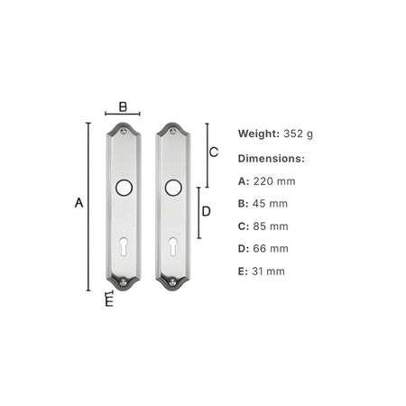Beslagsboden Basic 710 langskilt med toalettbeslag