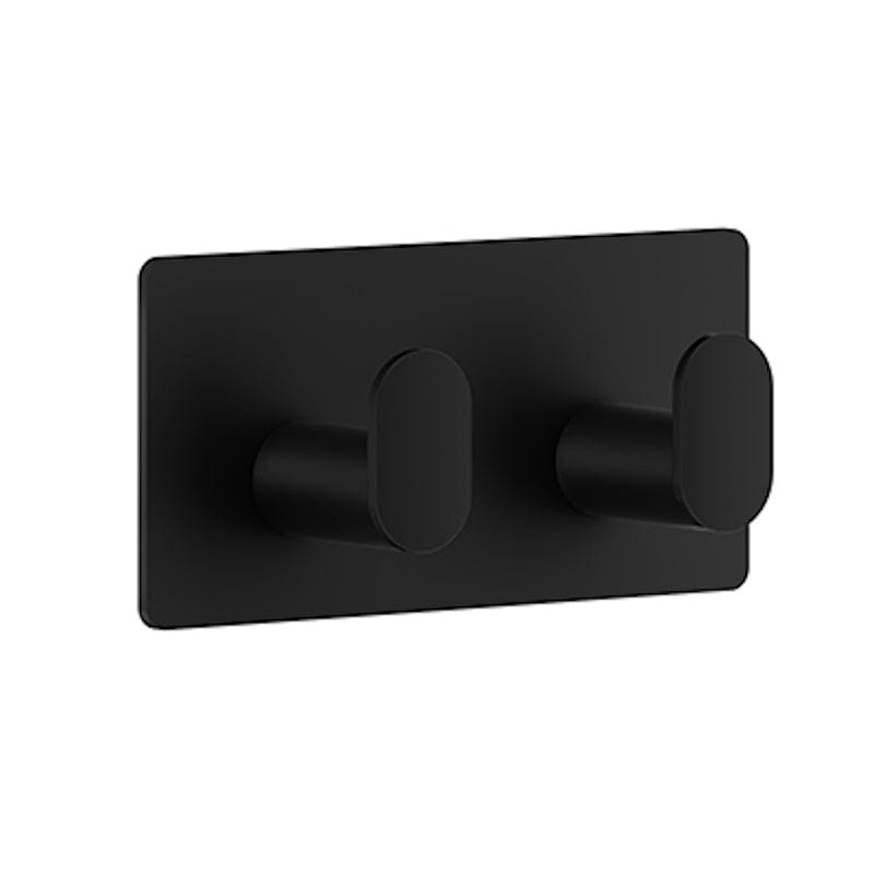 Beslagsboden Cube 456  Dobbel Krok - selvklebende Svart Beslagsboden Knagger SM-BB456