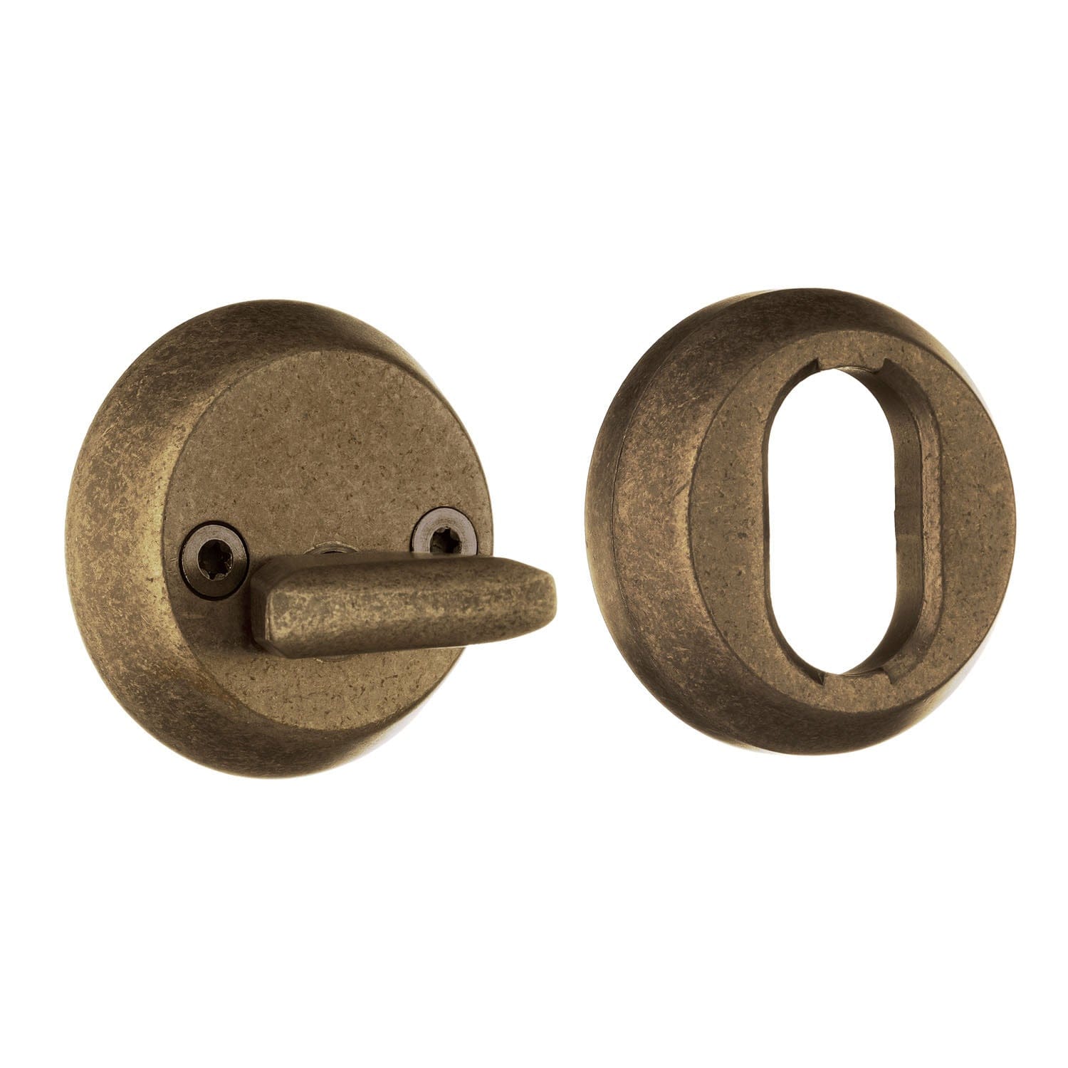 Beslagsboden Design 197 Sylindervrider og Universalring Antikk messing Beslagsboden Dørhåndtak ytterdør SM-B197A