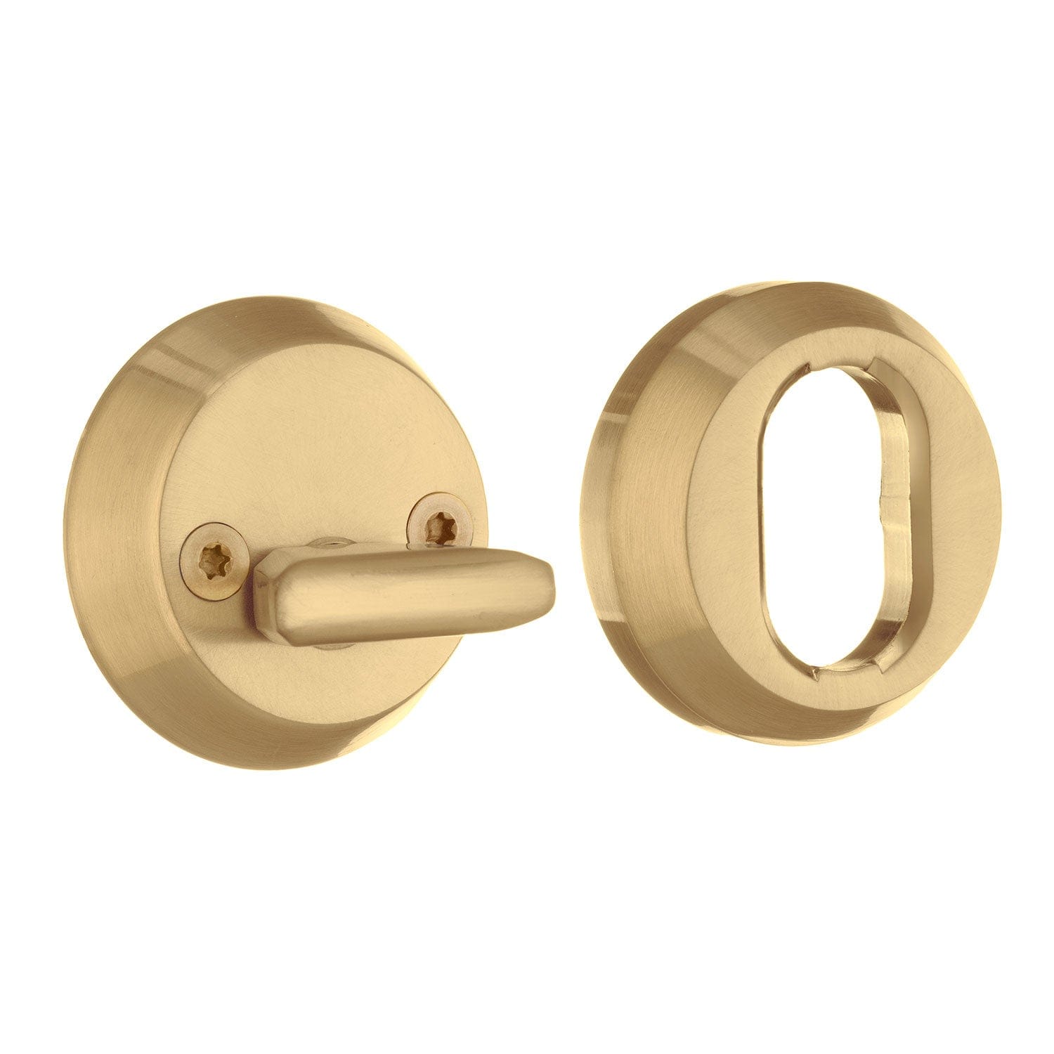 Beslagsboden Design 197 Sylindervrider og Universalring Børstet messing Beslagsboden Dørhåndtak ytterdør SM-B197M