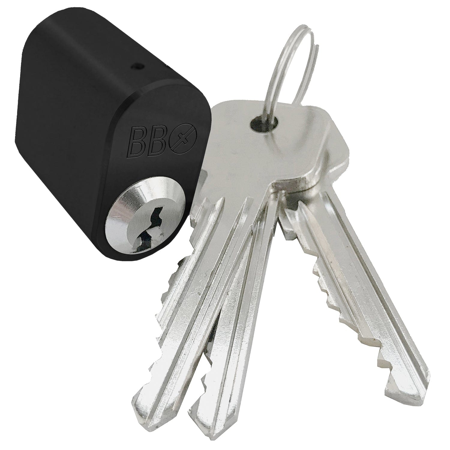 Beslagsboden Design 1970 Låssylinder med 3 nøkler Svart Beslagsboden Dørhåndtak ytterdør SM-BB1970