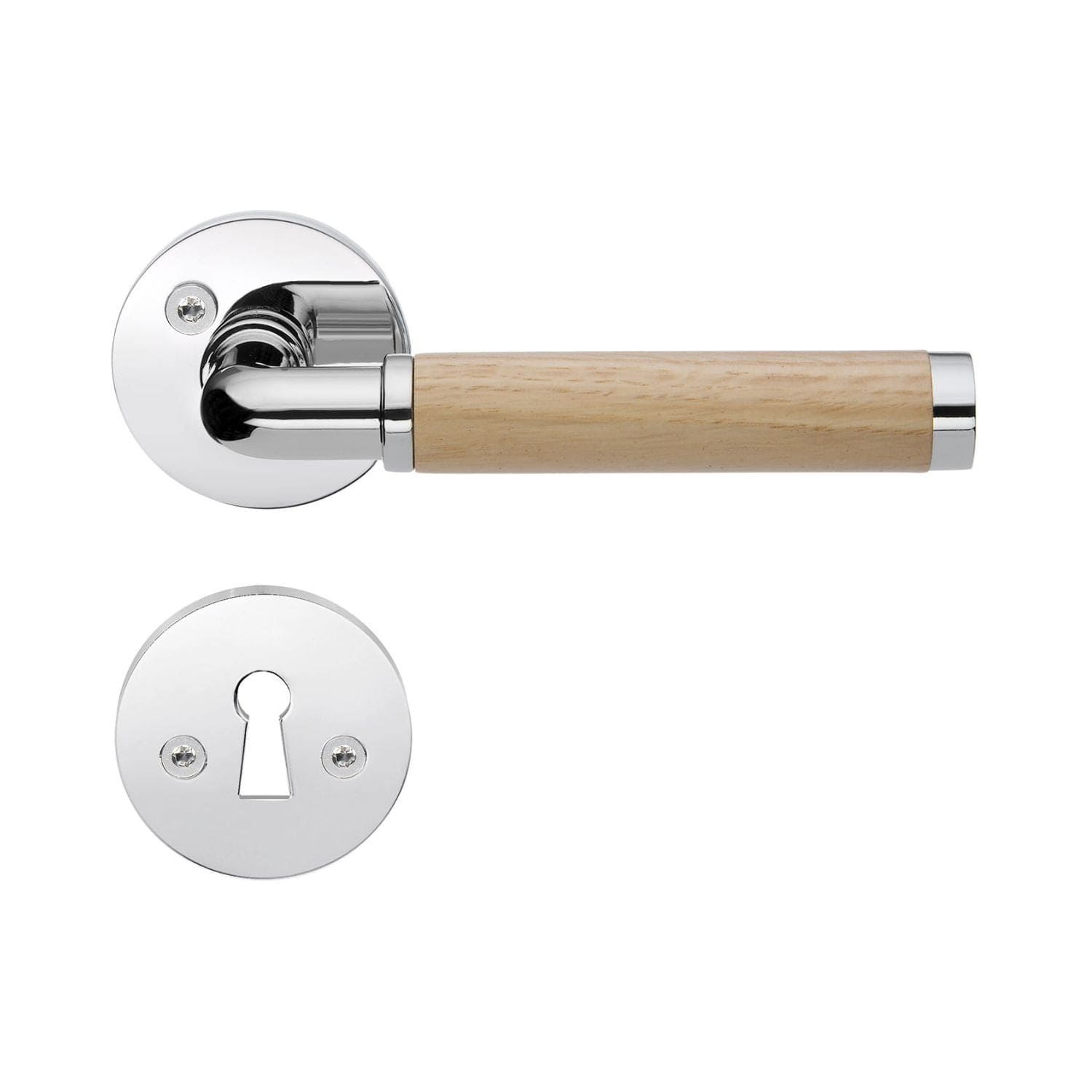 Beslagsboden Design 843 Innedørvridere Krom/eik Beslagsboden Dørhåndtak innerdør SM-B843EKN