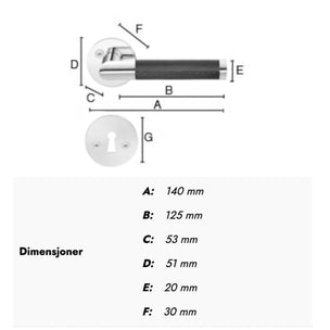 Beslagsboden Design 858/859 Innedørvridere