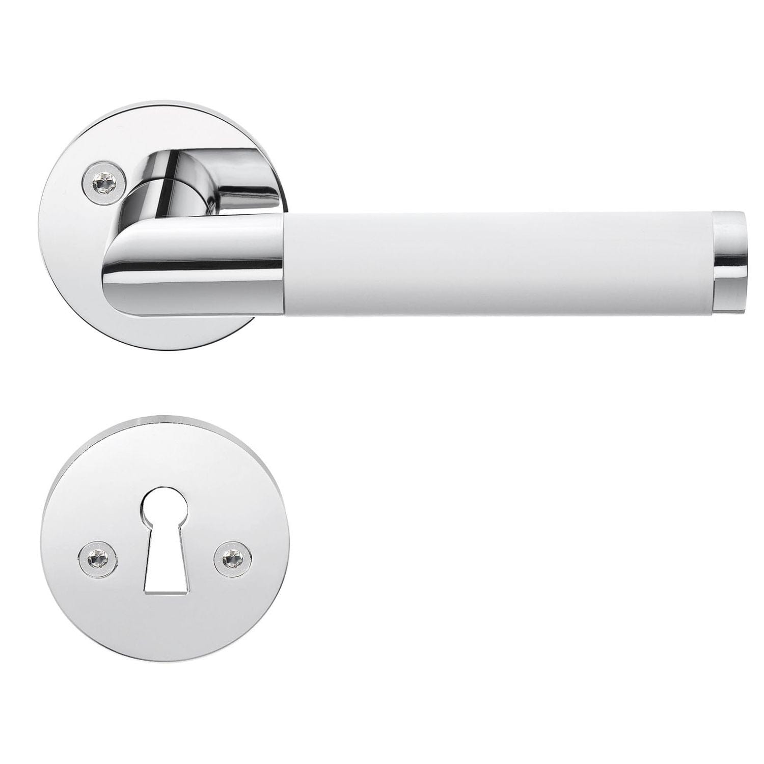 Beslagsboden Design 868 Innedørvridere Krom/hvit Beslagsboden Dørhåndtak innerdør SM-B868XKN