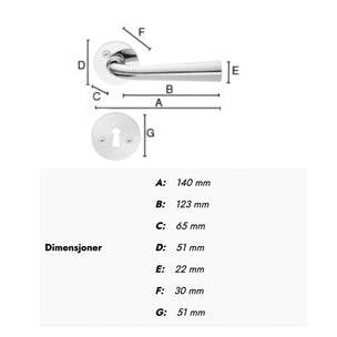 Beslagsboden Design 876 Innedørvridere