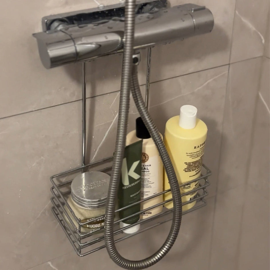 Beslagsboden Dusjkurv for dusjbatteri Beslagsboden Dusjhylle