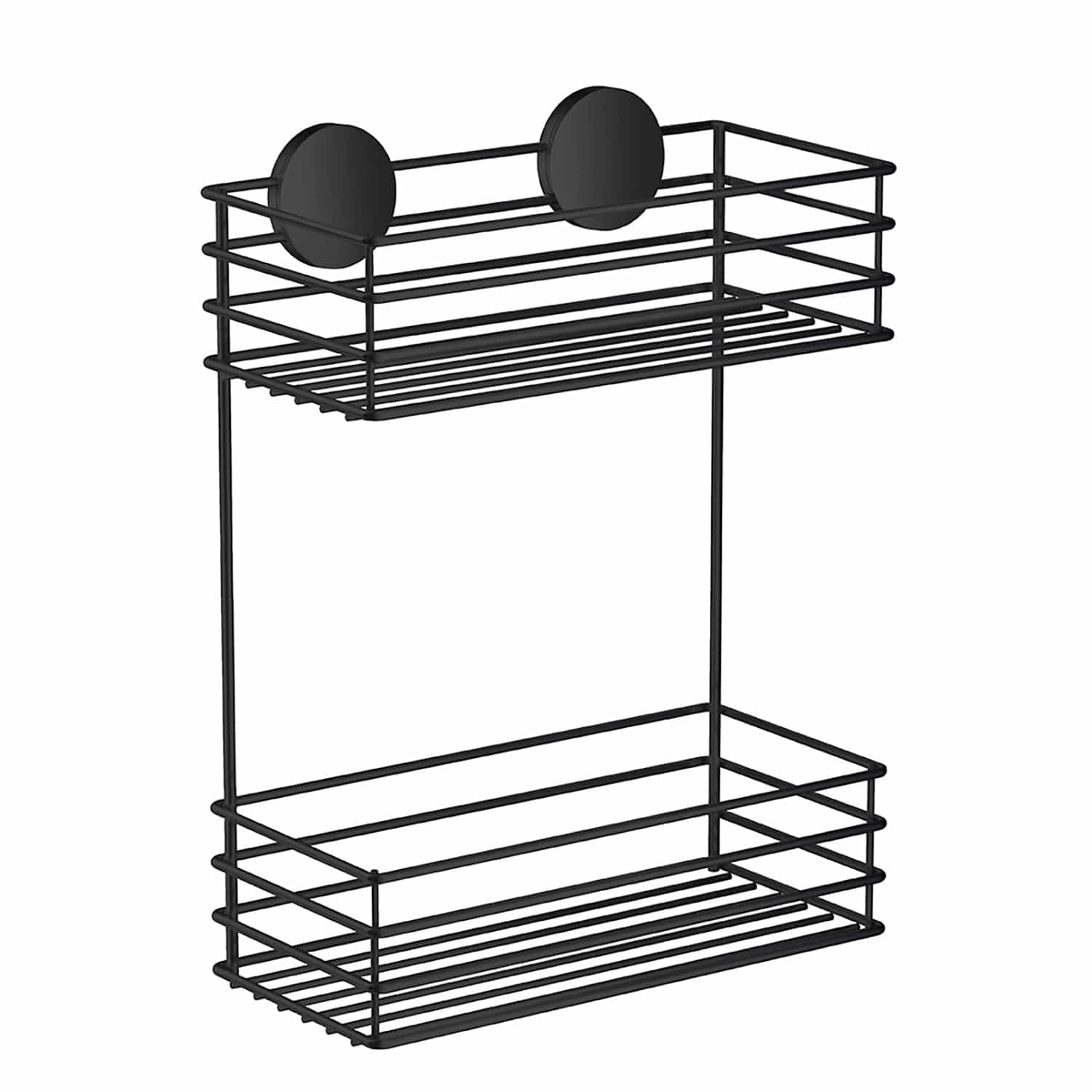 Beslagsboden Dusjkurv i 2 Plan - selvklebende Svart Beslagsboden Dusjhylle