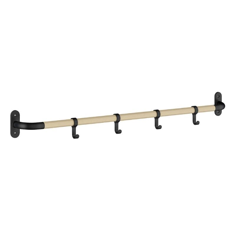 Beslagsboden Hallway Kroklist 4-kroker Bøk/svart Beslagsboden Knagger SM-BB1700