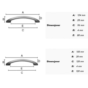 Beslagsboden Håndtak 96-128mm