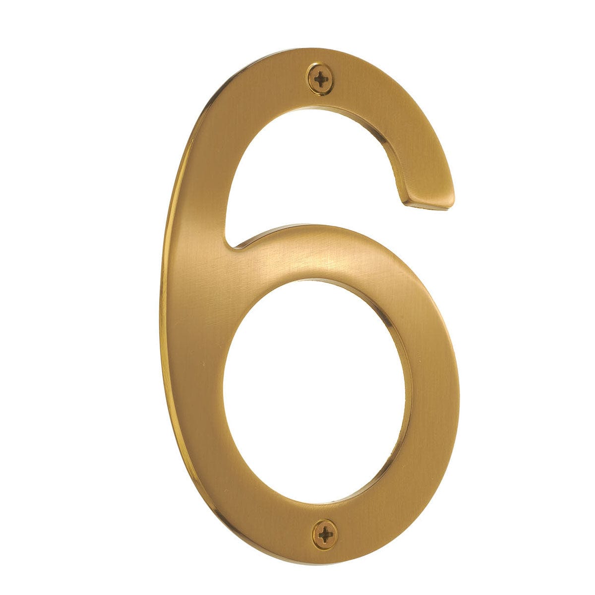Beslagsboden Villa Husnummer H12cm Børstet messing / 6 Beslagsboden Husnummer SM-V006