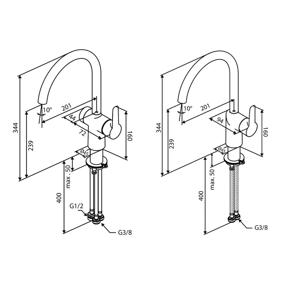 Damixa Core Kjøkkenarmatur - høy Damixa Kjøkkenarmatur