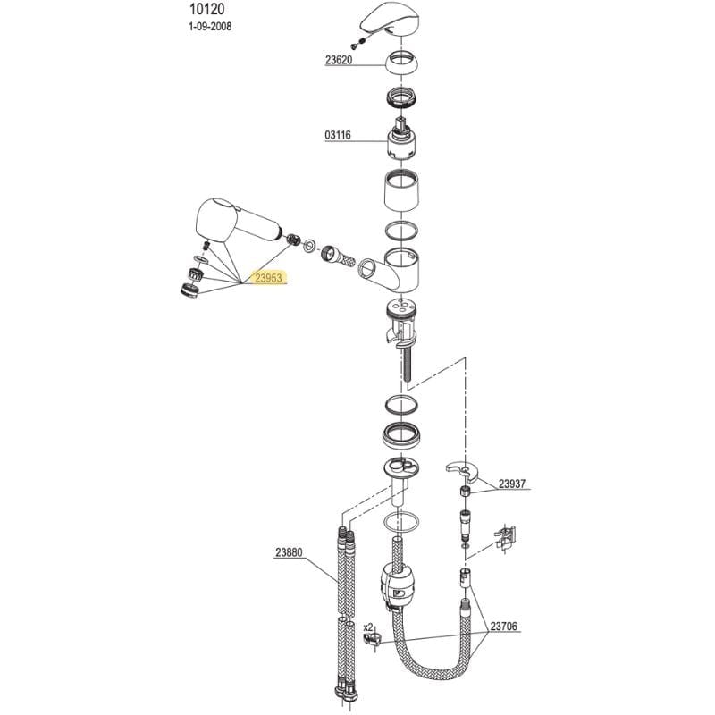 Damixa Dusjhode for Damixa Space 1012000 Krom Damixa Tilbehør blandebatteri KO-2395300