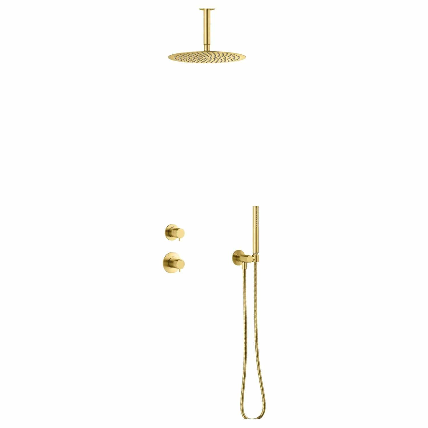 Damixa Iris DS2 Takdusj Innbygging Børstet messing Damixa Blandebatteri innbygging KO-5706879