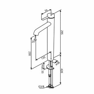 Damixa Iris Høy Servantbatteri