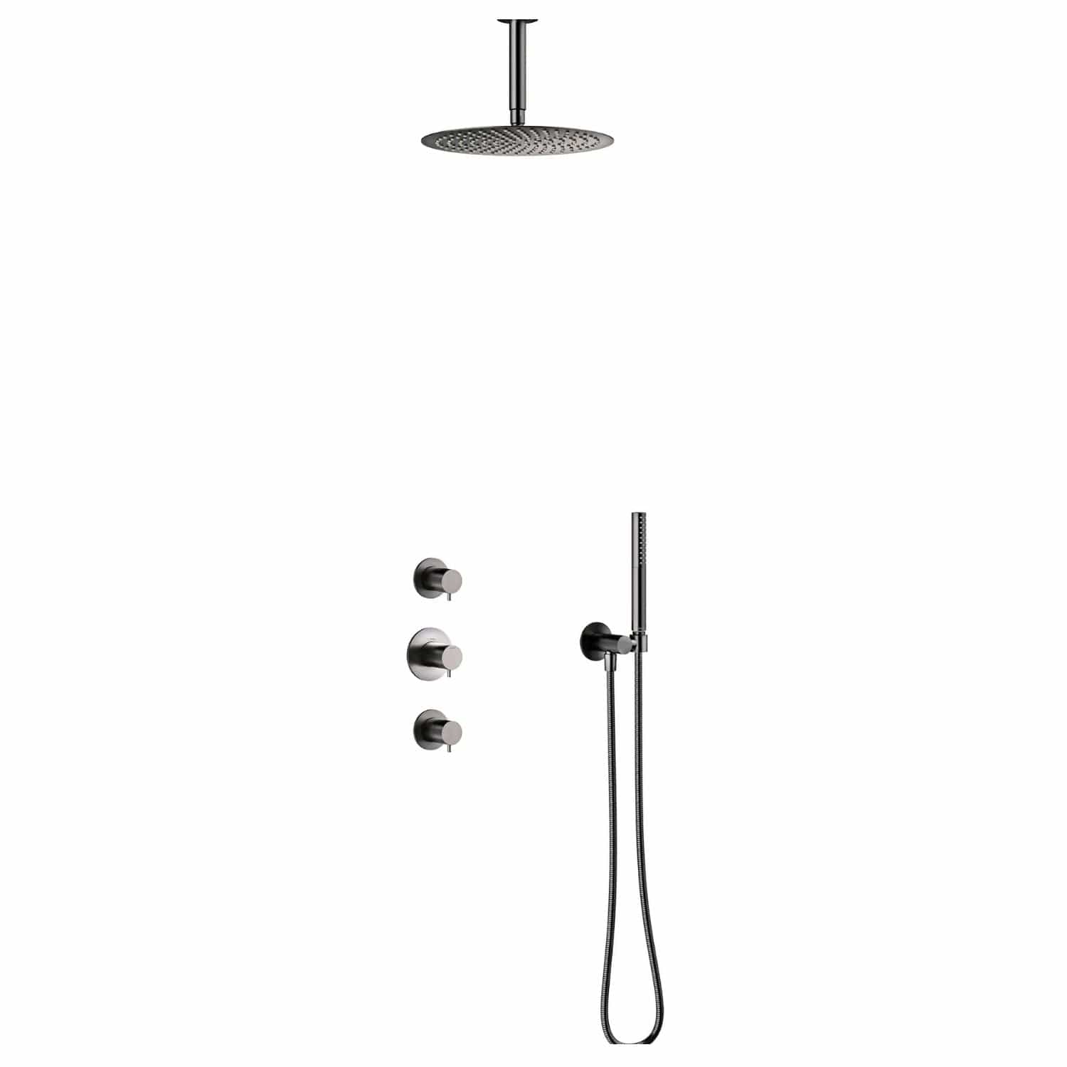 Damixa Iris XS2 Takdusj Innbygging Børstet grafitt Damixa Blandebatteri innbygging KO-5706455