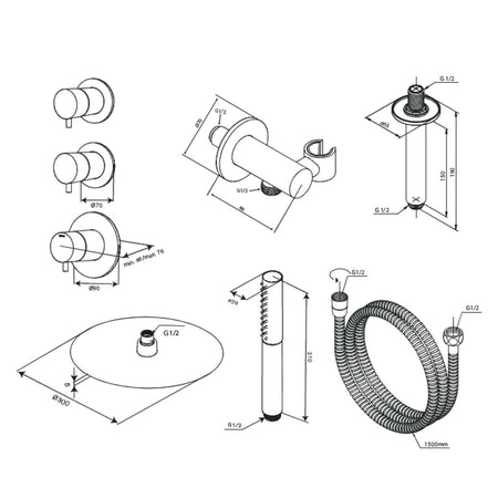 Damixa Iris XS2 Takdusj Innbygging