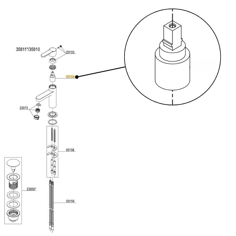 Damixa Keramisk innsats For 74086, 35810, 35811, 35813 Damixa Tilbehør blandebatteri KO-0315400