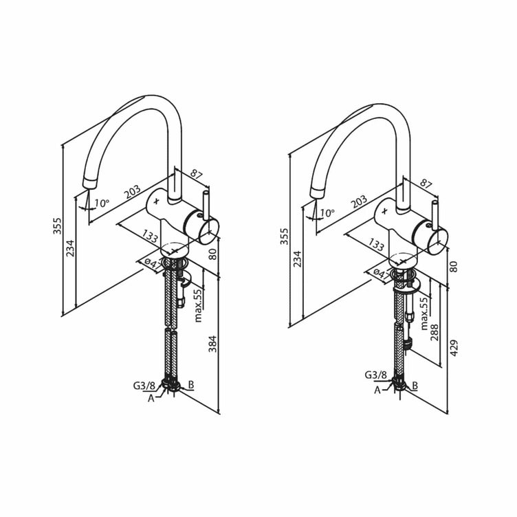 Damixa Merkur Kjøkkenarmatur, krom