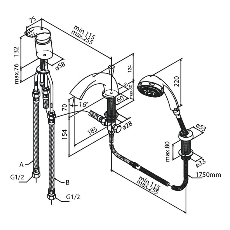 Damixa Pakningssett 3- hulls batteri