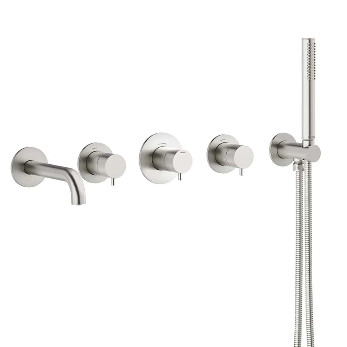 Damixa Silhouet BS2 innbygging for Badekar Komplett Børstet stål Damixa Badekararmatur innbygging KO-57BS246