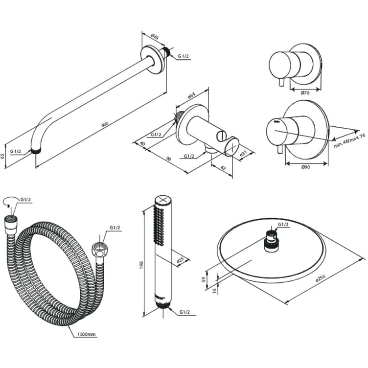 Damixa Silhouet DS 1 for Takdusj Innbygging