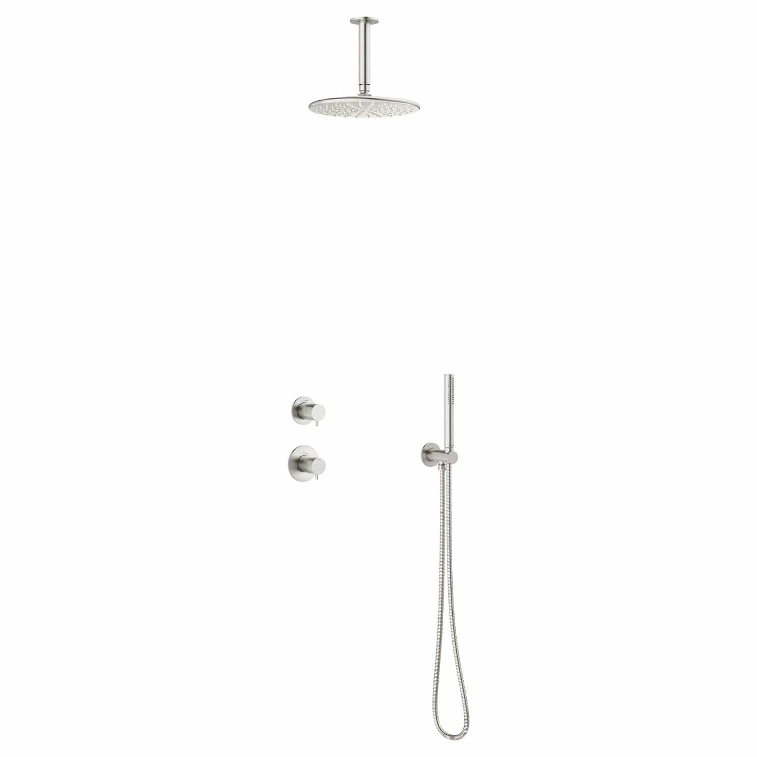 Damixa Silhouet DS 2 for Takdusj Innbygging Børstet stål Damixa Blandebatteri innbygging KO-5704846