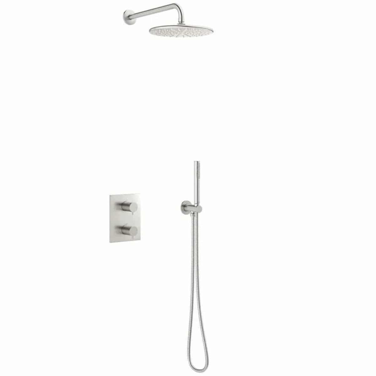 Damixa Silhouet Takdusj Innbygging komplett Børstet stål Damixa Blandebatteri innbygging KO-5716146