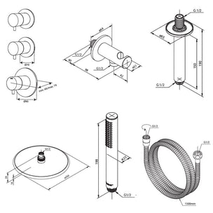 Damixa Silhouet XS2 Takdusj Innbygging
