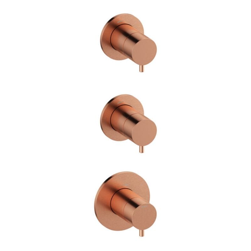 Damixa Termostat 2 stoppekraner Børstet kobber Damixa Blandebatteri innbygging KO-7671187